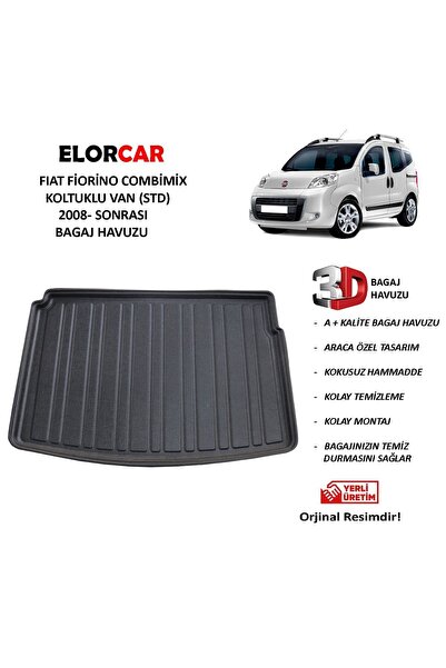 ELORCAR Fıat Fiorino Combimix Uyumlu Koltuklu Van 2008 Sonrası 3d Bagaj Havuz...