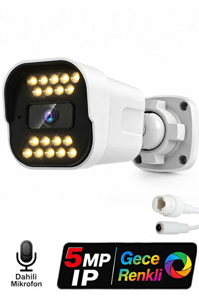J-TECH JT-1818 UltraHD 5MP Sesli IP Bullet Kamera | PoE | 18 LED | 3.6mm | Gece-Gündüz Renkli