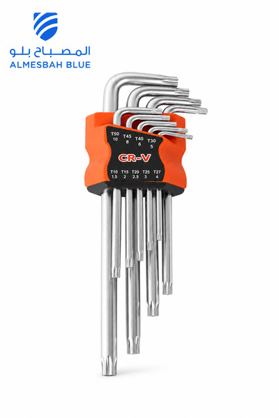 ALMESBAH BLUE Lawazim Torx Wrench Set - 9 Piece Star Allen Key Set with Holde...