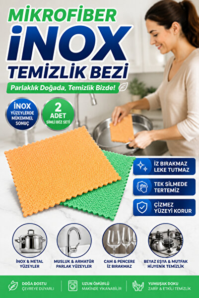 Clean Vibe Mikrofiber İnox Temizlik Bezi (Simli)