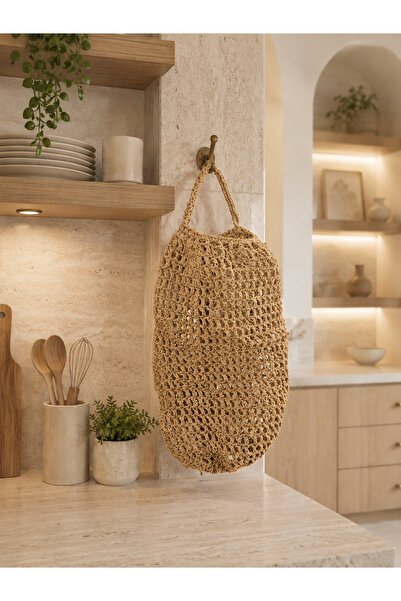 Generic Brand Tığişi Hasır Bag Holder - Wicker Color (Made from Paper Thread)
