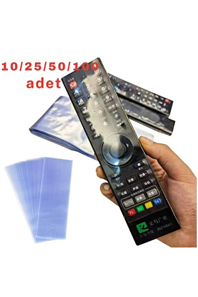 TeknoFaji Kumanda Koruyucu Shrink Film Kılıfı 50 adet Şeffaf PVC Isıyla Daral...