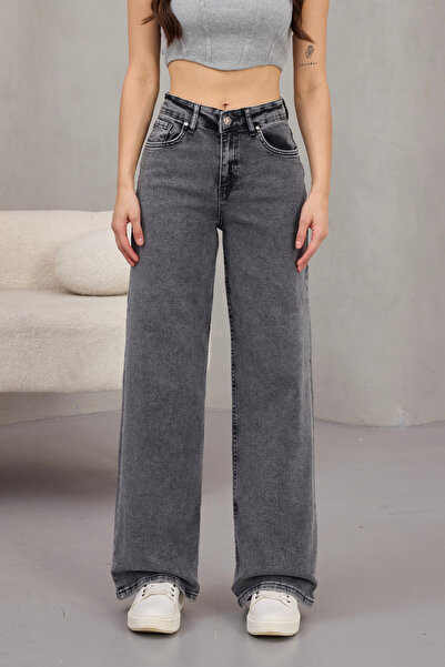 Women's High Waist Lycra Wide Leg Palazzo Jeans