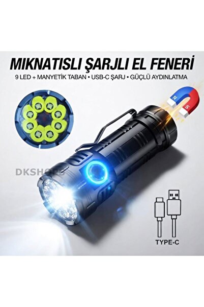 Watton WT-623 7 Modlu 8+1 Led Şarjlı Çantalı Cree Q8 + XPG Led Mıknatıslı El ...