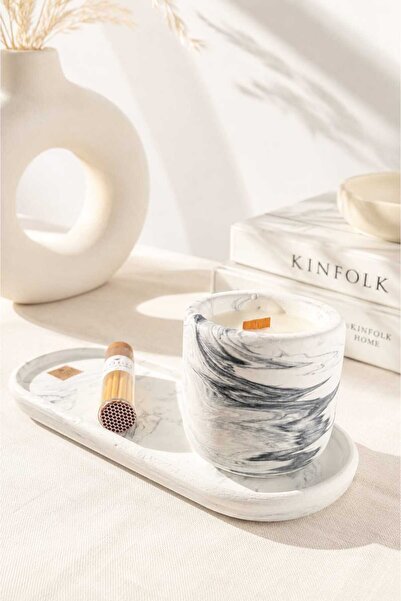COHO Mango Kokulu Mum Beton Mermer Desen Premium Esans