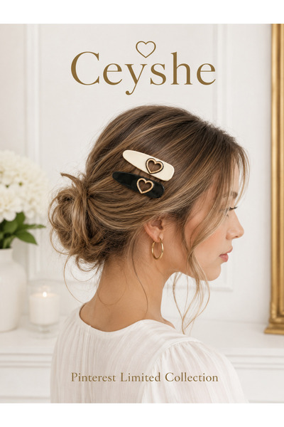 CeyShe مشبك شعر على شكل قلب من Pinterest - مشبك شعر مستورد محدود الإصدار
