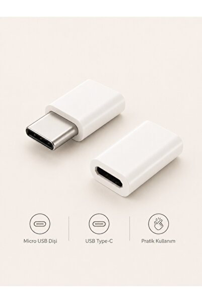 MVLH Micro USB to Type-C Dönüştürücü Adaptör - Şarj ve Veri Aktarımı