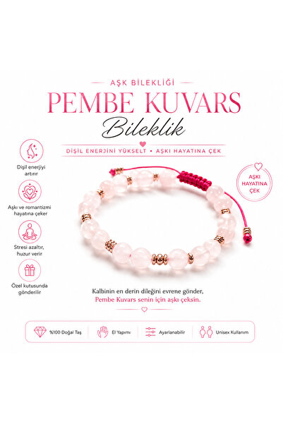 Züro Lab Dişil Enerji Bilekliği (PEMBE KUVARS)