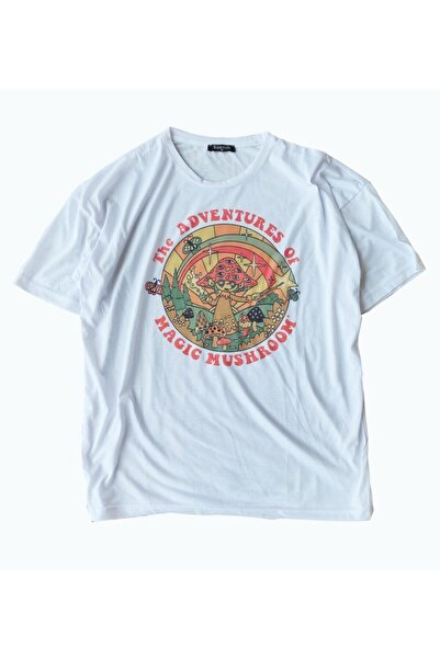 Kozmik Tapestry Unisex Beyaz Magic Mushroom Tişört