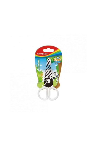 KEYROAD Foarfeca plastic Kids Pro, Zebra, 1 bucata/blister