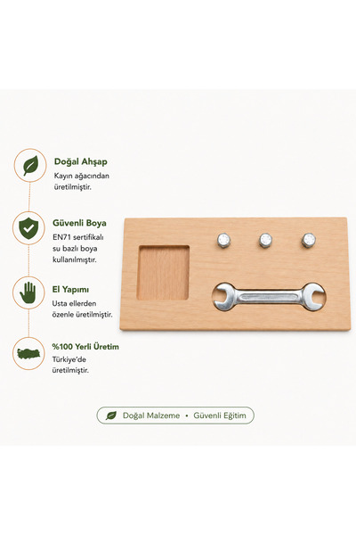 Montessori Gemisi Screwing Boards Wrench