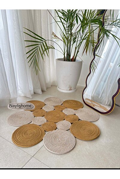 naylişhome Jüt Hasır Kahverengi Salon Mutfak Koridor Kilim Paspas Çeyizlik He...