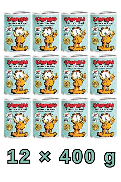 GARFIELD جارفيلد | طعام رطب للقطط البالغة بنكهة السلمون 400 جرام ×12 عبوة | ت...