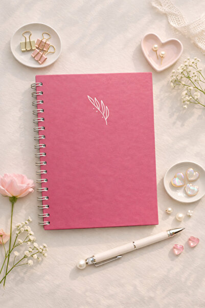 Lizy Spiral Bound Hardcover Notebook - Striped Pages - 17X24Cm