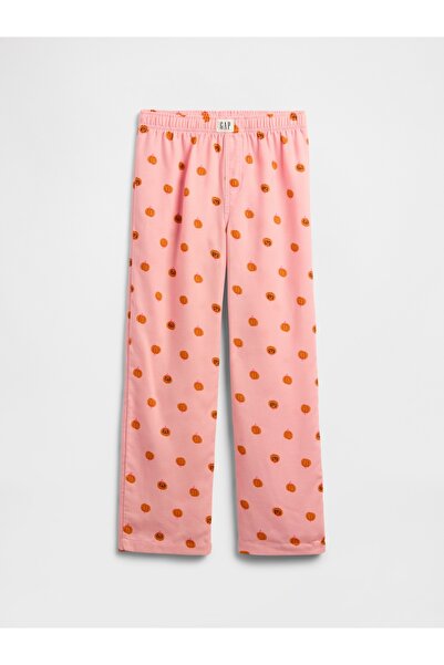 GAP Kız Çocuk Açık Pembe %100 Geri Dönüştürülmüş Flannel Pijama Altı