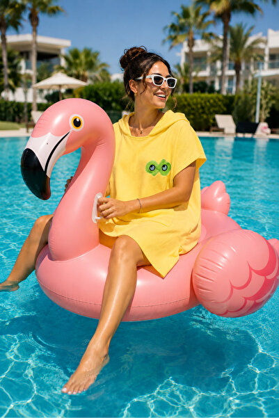 Özgüner Oyuncak Hooded Beach Poncho Women's Towel Fabric for Sea and Pool Aft...