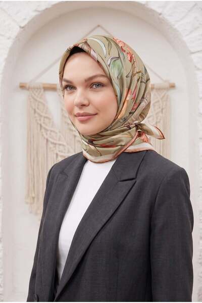 Armine Sport Twill Eşarp - 8825-33 Yağ Yeşili