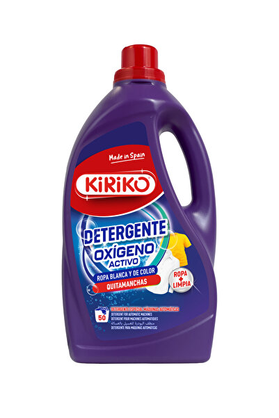 Kiriko Detergent Lichid de Rufe Albe & Colorate cu Oxigen Activ, 2.8L, 50 de ...