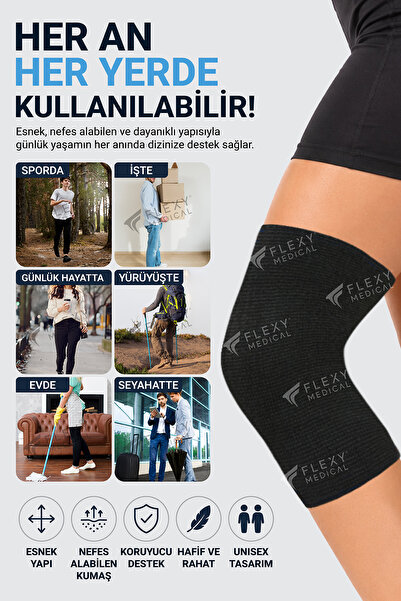 Flexy Medical Termal Yün Dizlik Lüx Yün Dizlik 2 Adet