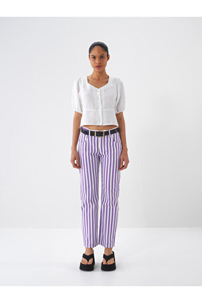Xint Kadın Beyaz %100 Keten Regular Fit Bluz