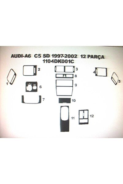 Demircioğlu Oto Aksesuar Marketi Audi a6 1997-2002 12 piece torpedo cover (co...