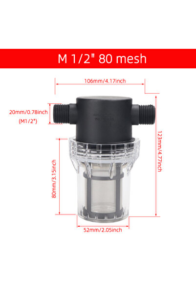 Choice M 0.5 inch 80 mesh 304 Stainless Steel Filter Screen 80 Mesh Pre-Filte...