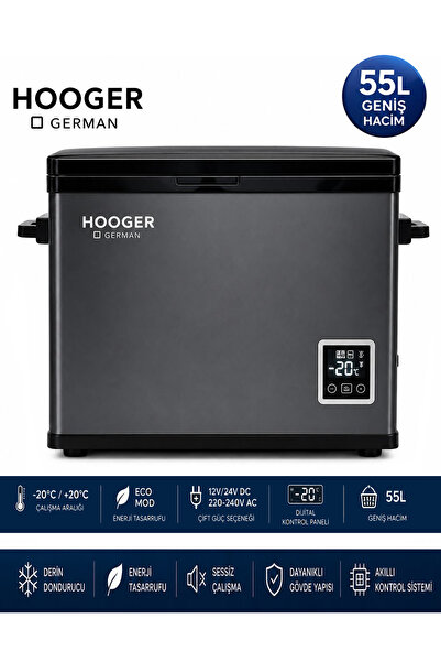 Hooger German EA 55 LTX New Series Geniş Kabin Dijital Led Ekran Oto Kamp Buz...