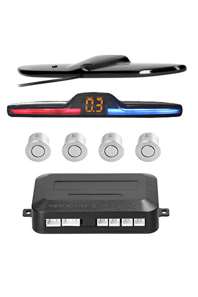 Choice Silver Car Reverse Radar Kit Vehicle Parking Sensor System with 4 Sens...