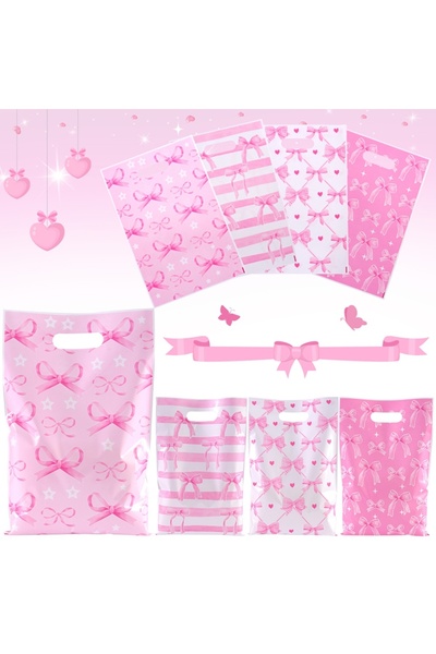 choice2 10pcs 16.5x25cm 1 10/20/50Pcs Pink Bow Gift Bag Candy Bags Birthday P...