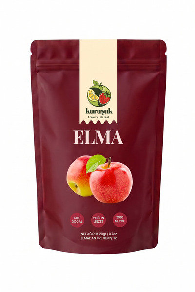 KURUŞUK Kuru Meyve Elma Dondurularak Kurutulmuş Freeze Dried Çıtır Elma 20 g