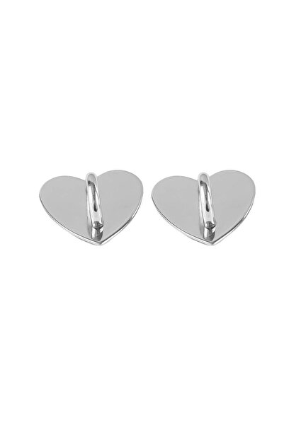 Choice4 Heart silver 2pcs Adhesive Metal Heart Phone Charm Holder DIY Metal F...