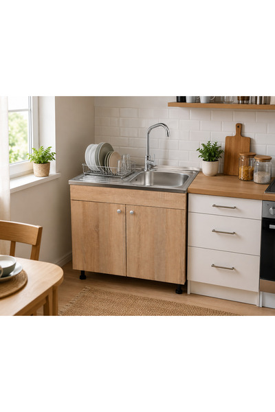 Daemi Set capac chiuvetă Sonoma 80 cm X 50 cm X 80 cm, chiuvetă din oțel inox...