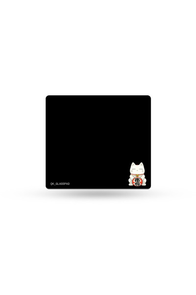 QwertyKey Mousepad Glasspad Gaming MOMO Esports din sticlă, 3.2 mm, cu bază a...