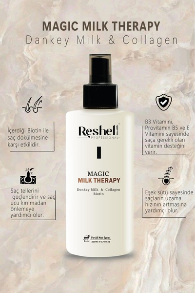 Reshell Saç Bakım Sütü Magic Milk Therapy Kolajen Ve Eşek Sütü Desteği 200 ml