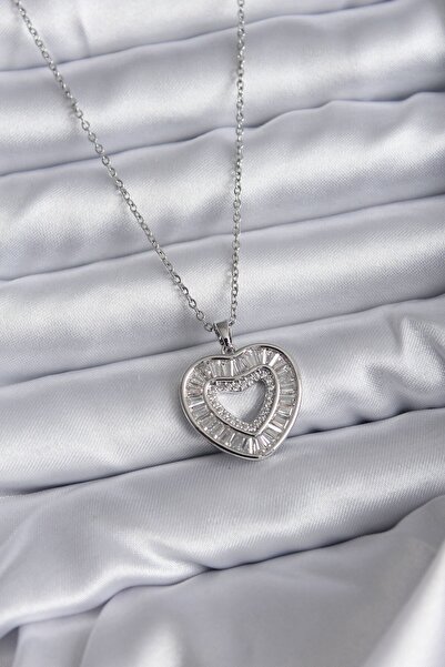 Inure Jewelry 316L الصلب سلسلة فضية اللون الرغيف الفرنسي الزركون حجر المرأة ق...