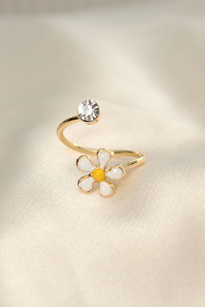 Inure Jewelry Daisy Design Zircon Stone Adjustable Ring