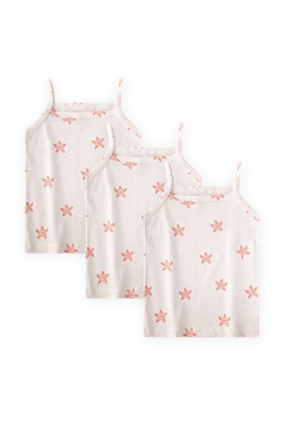 Cigit Girls' Tank Top with Rope Straps Triple Starfish Red