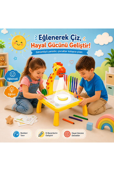 ZÜRAFA FİGÜRLÜ ÇİZİM MASASI