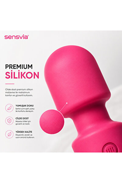 Sensvia Premium Silikon Vibratör | USB Şarjlı Masaj Aleti, 20 Titreşim Modu, Güçlü Motor