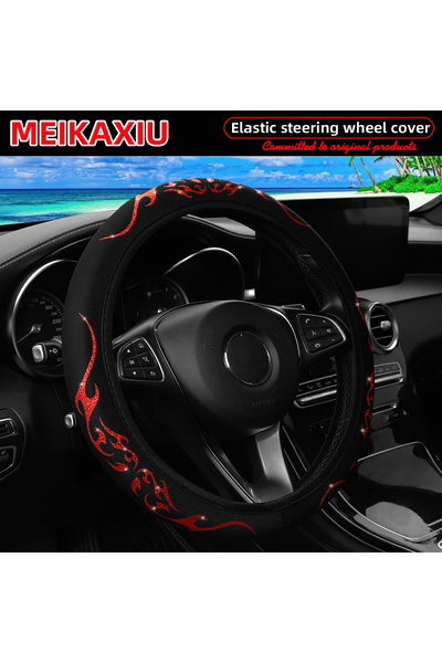 Choice5 Red Blingbling Flame Totem Leather Car Wheel Cover Women's Style No I...