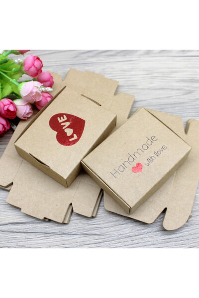 Choice 10BOX kraft love print New 10Pcs 8x6x2cm White /Kraft /Black Jewelry D...