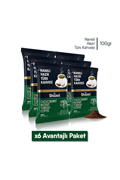 Shazel Naneli Hazır Türk Kahvesi 100g X 6 Adet (AROMALI)