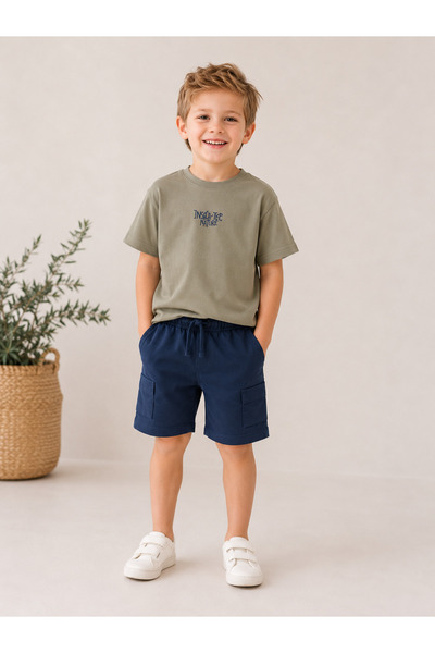 NK 04-08 GODINA STARI DEČAČKI KOMPLET KRATKIH PANTALONIJA U INDIGO BOJI - IND...