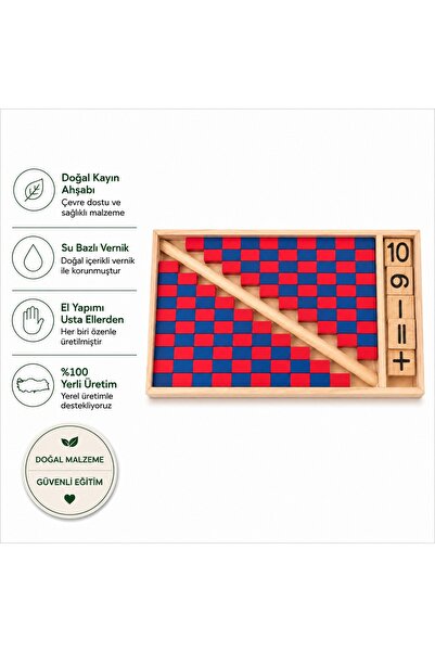 Montessori Gemisi أعواد مونتيسوري الحمراء والزرقاء لسطح المكتب |   العمليات ا...