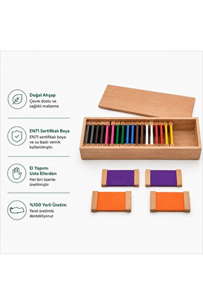 Montessori Gemisi Montessori Color Charts 2. Box |   Wood Color Matching Mate...