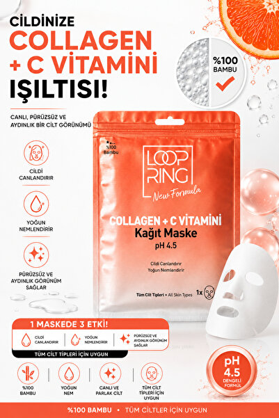 Loopring Cosmetic عبوة من 3 قطع من قناع الوجه لوف سكين سيلفي بالكولاجين وفيتا...