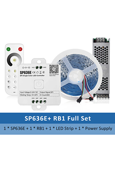 Choice50 شريط إضاءة LED أبيض دافئ SP636E RB1 بطول 10 أمتار، مجموعة كاملة 24 ف...