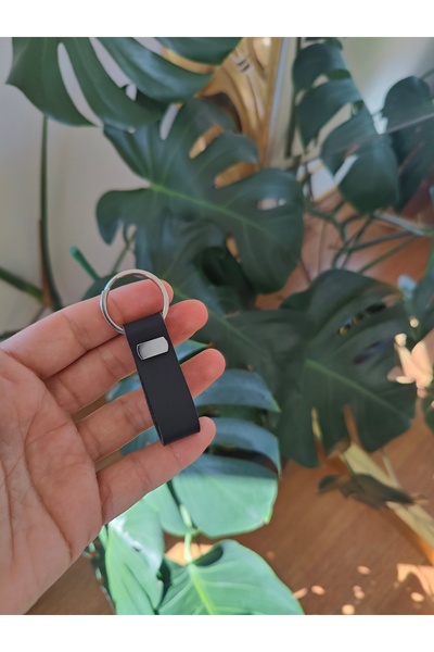 Minimal Hakiki Deri El Yapımı Ev Araba Anahtarlığı