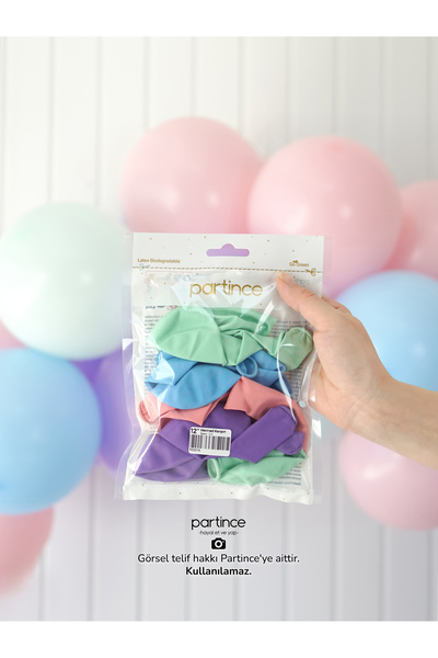 partince 12 Adet Standart Boy 12'' Mermaid Karışım Renk Balonlar