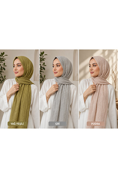Organic Scarfs Bambu Kraş Şal 3’lü Set